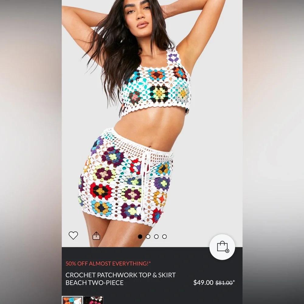 CROCHET PATCHWORK TOP & SKIRT
BEACH TWO-PIECE - Picture 2 of 3